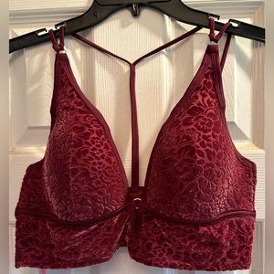 VS PINK Burgundy Velvet Bralette